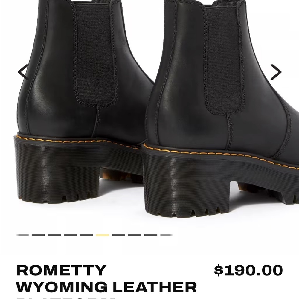 Dr Marten ROMETTY WYOMING LEATHER PLATFORM CHELSEA BOOTS Black US 5 EU 36 - Picture 2 of 11